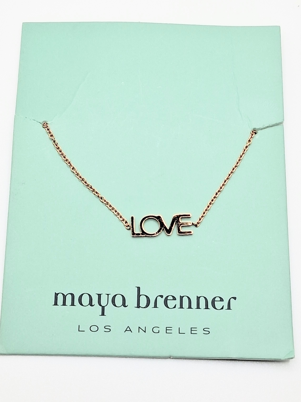 Maya Brenner Women Gold Tone Dainty Love Bracelet 7 Inches New On Card